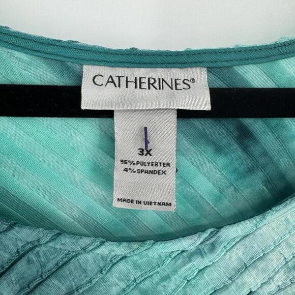 Catherines top  3x green tunic plus beachy spring summer casual office work - Picture 2 of 4